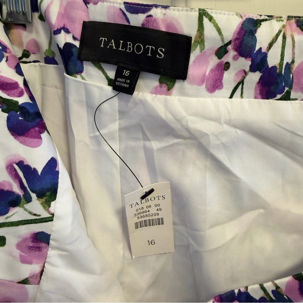 Talbots Wisteria Print Full Midi Skirt Size 16 - Picture 4 of 5